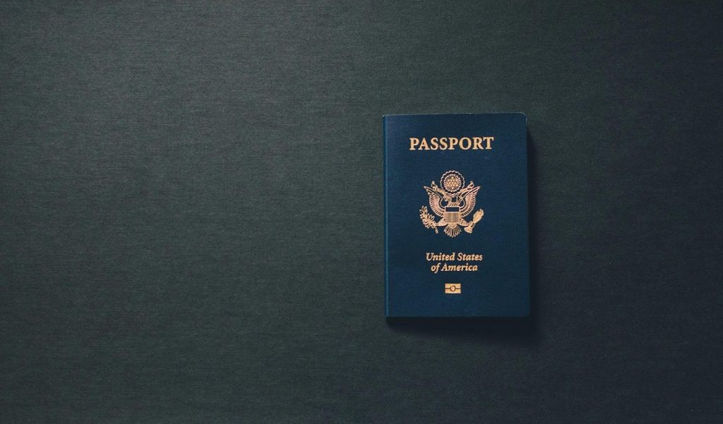 U.S. Passport on a dark background